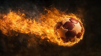 Fototapeta premium Flaming Soccer Ball.