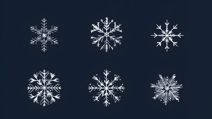 Christmas snowflake vectors with a minimalist design and simple geometric shapes