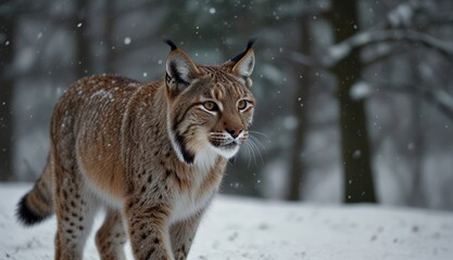 Lynx in Snowy Wonderland