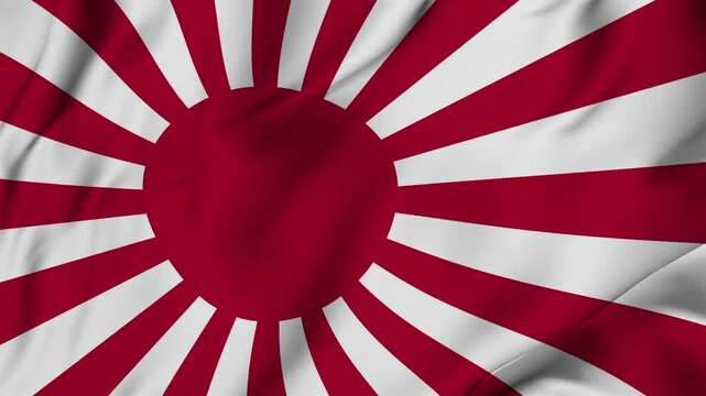A beautiful view of the imperial Japanese Rising Sun flag video. 3d flag-waving video. imperial Japanese Rising Sun flag 4K resolution.