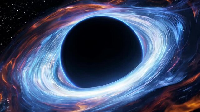 Exploring the mysteries of a black hole with swirling gas and light effects in deep space