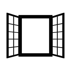 Modern and minimal house window vector illustrations for interior decoration isolated on background, open office glass window frame, room, apartment, hotel, residential, property. Luxury and elegance