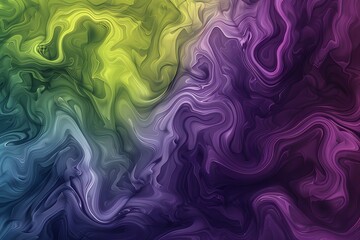 Obraz premium Illustration of A trendy and abstract gradient from electric violet to bright lime, featuring swirling patterns and a sense of movement and fluidity. Ai Generate. 
