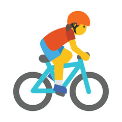 A person riding a bicycle for leisure, sport or transport vector sign. Isolated bike icon design.