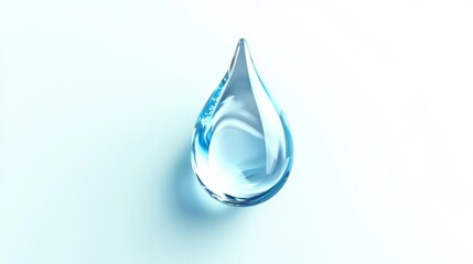 Water Drop On White Background.