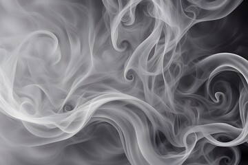 Obraz premium A close up of smoke tendrils twisting and turning in a complex intricate pattern on a black background, AI Generated