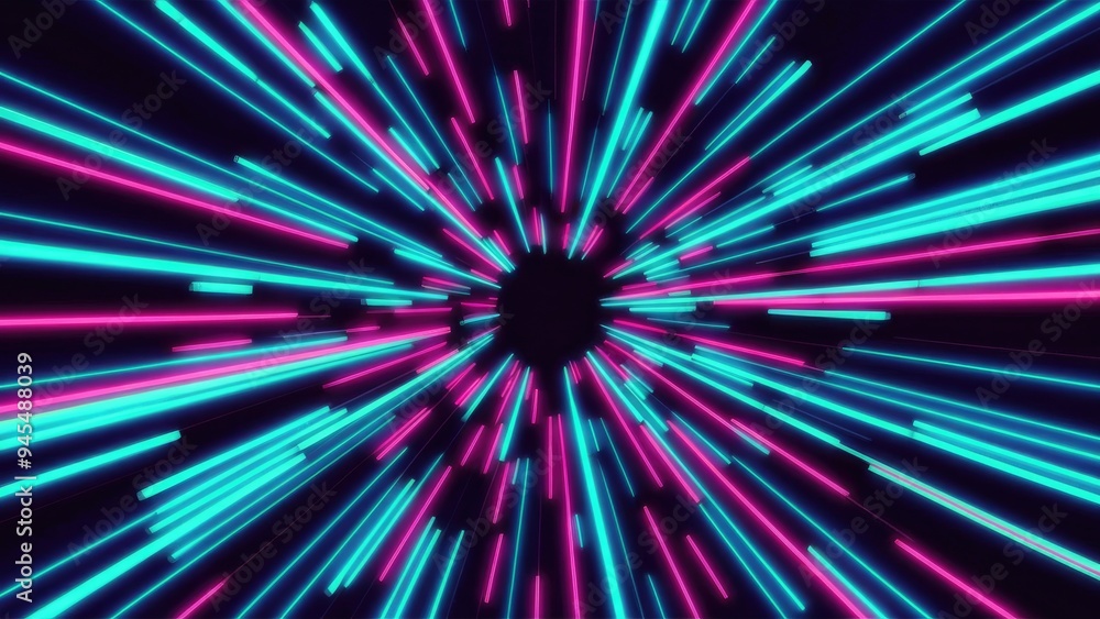 Poster vibrant abstract background with neon speed lines