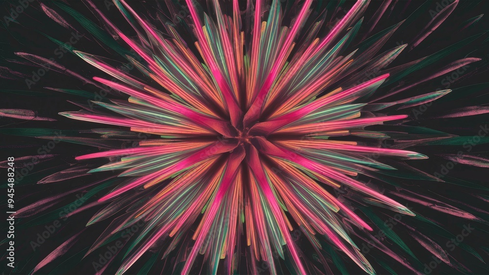 Poster vibrant abstract shape in 3d render