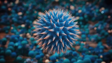 Vibrant Blue Spiky Ball Texture Background