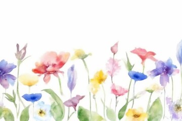 Fototapeta premium flores silvestres pintadas en acuarela