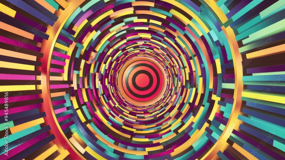 Poster vibrant retro wave design with line elements