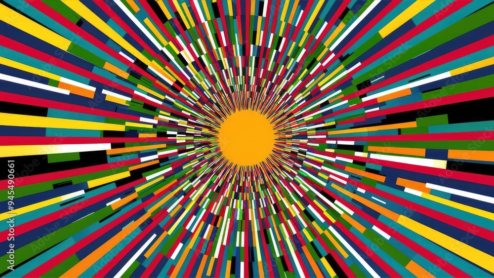 Poster vibrant and dynamic lines create visual energy.