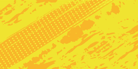 Dots halftone yellow color pattern gradient grunge texture background. Dots pop art comics sport style vector illustration