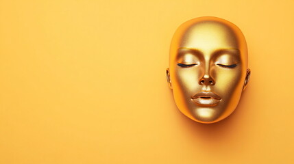 Golden Face on Yellow.