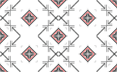 Geometric Ethnic pattern seamless pattern black and white or indigo fabric for carpet, clothing, wrapping, Batik, fabric or silk fabric, black and white Vector illustration