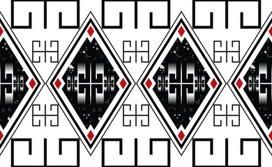Geometric Ethnic pattern seamless pattern black and white or indigo fabric for carpet, clothing, wrapping, Batik, fabric or silk fabric, black and white Vector illustration