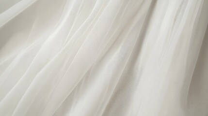 Obraz premium Close-up of a minimalist bridal dress, showcasing delicate details and pure white fabric, with a simple, uncluttered background, emphasizing elegance, no people.