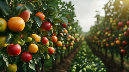 Apple Orchard Rows.