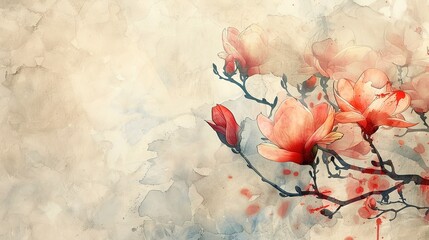 Stunning Ink Flower Background: A Graceful and Artistic Visual Delight. Showcasing the Beauty of Traditional Ink Art.