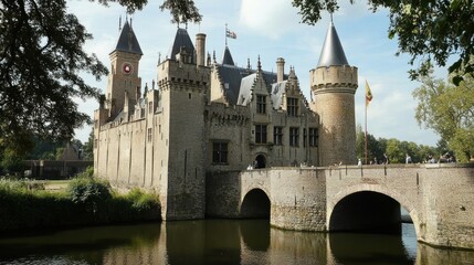 Obraz premium A Majestic Medieval Castle with a Drawbridge