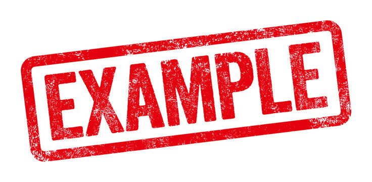 Red stamp on a white background - Example