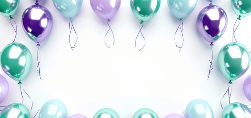 Colorful Balloons on a White Background