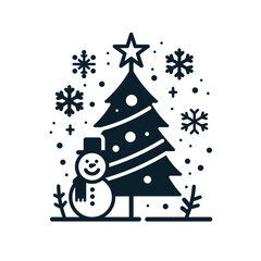 Very simple christmas vector illustration suitable used for christmas cards, social media and holiday themed posts, website banners, email newsletters, gift tags, event invitation, christmas parties.