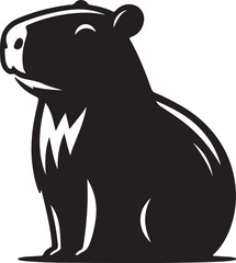 cute capybara vector silhouette illustration