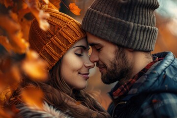 A man and a woman standing side by side, possibly in a romantic or intimate moment