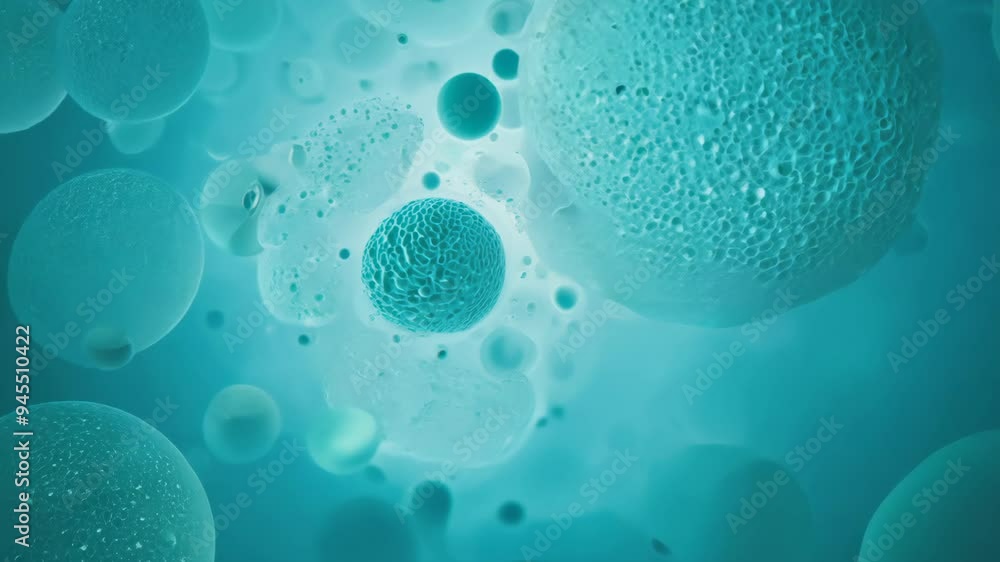 Poster exploring intense microscopic life forms in a vibrant underwater environment