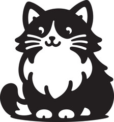 vector illustration of a black cat