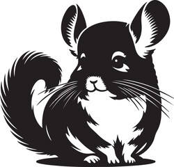 cute chinchilla vector silhouette