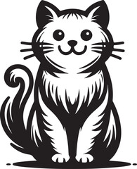 vector illustration of cartoon cat