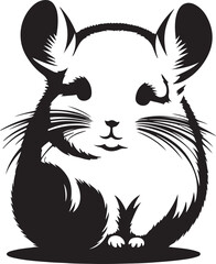 cute chinchilla vector silhouette 