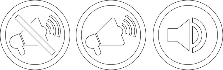 sound vector art, do not disturb sign, no sound line icon, no sound line.eps