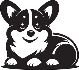 cute corgi vector silhouette.
