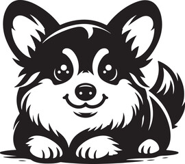 cute corgi vector silhouette.