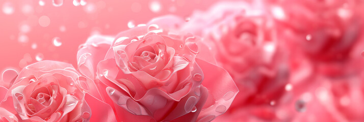 Obraz premium abstract beautiful background of pink roses in full frame