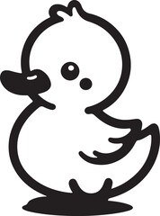 cute duckling vector silhouette