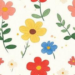 floral pattern, seamless repeating pattern, minimal pattern 