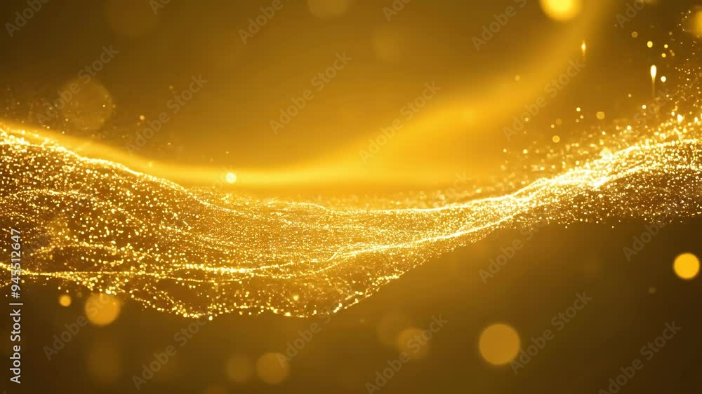 Poster golden swirl of shimmering light captures enchanting movement in a captivating display