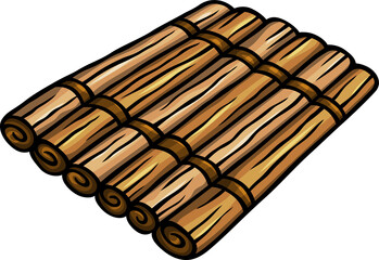 Doodle cartoon funny raft