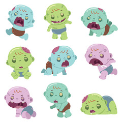 Vector illustration of Cartoon Baby Zombie character