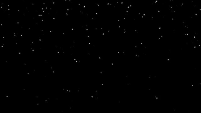Realistic snow fall seamless loop animation. Falling snowflakes isolated on black background. Alpha channel or PNG available with Screen transparency mode. Stock video animation