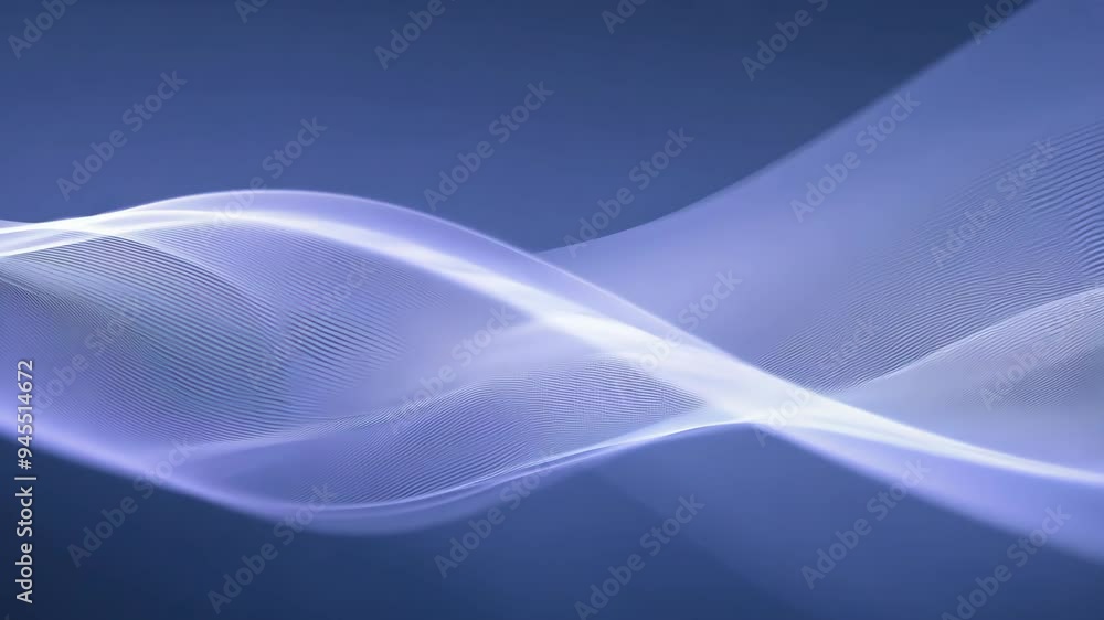 Poster flowing abstract waves in soft shades of blue create a tranquil visual experience