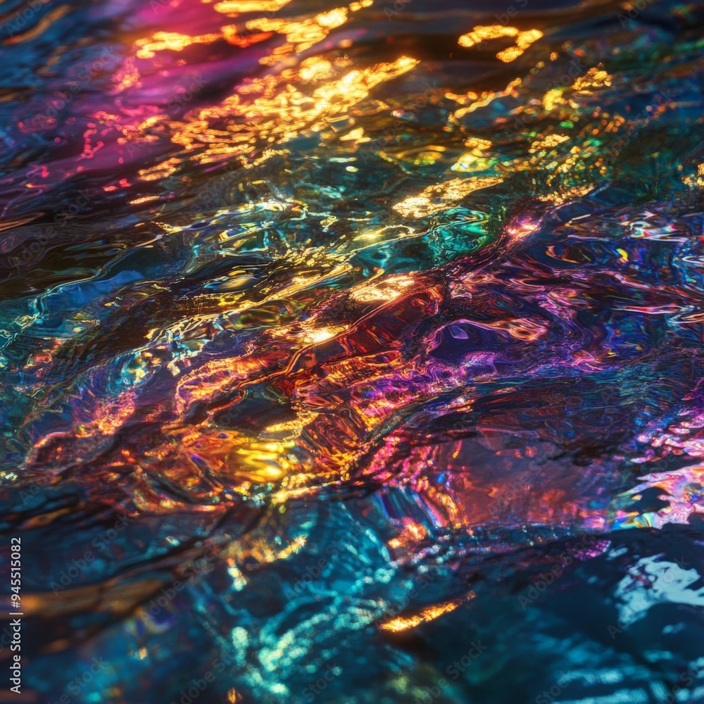 Aufkleber this image showcases a mesmerizing display of vibrant and abstract colors reflected beautifully on t