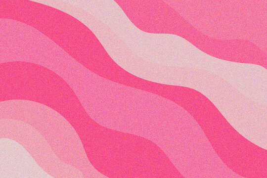 Abstract pink gradient, grainy retro background with curvy waves, aesthetic vintage magenta, light pink geometric pattern, backdrop with noise effect. Great for presentation, web banner