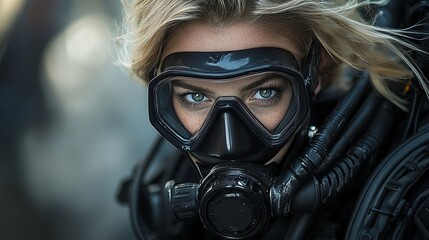 Diver preparing for an underwater exploration adventure in clear waters