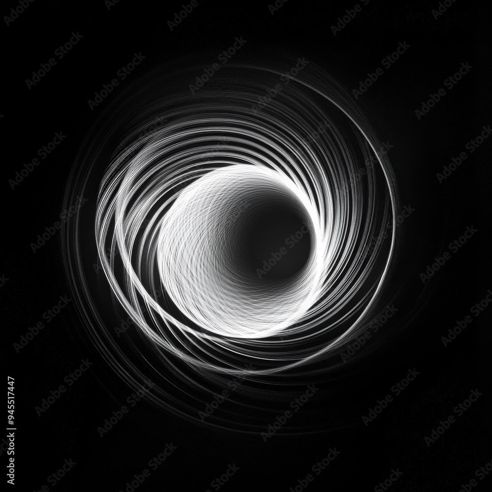 Poster the image features bright white light swirling in a dynamic circular motion set against a dark backg