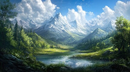 majestic summer mountain backgrounds